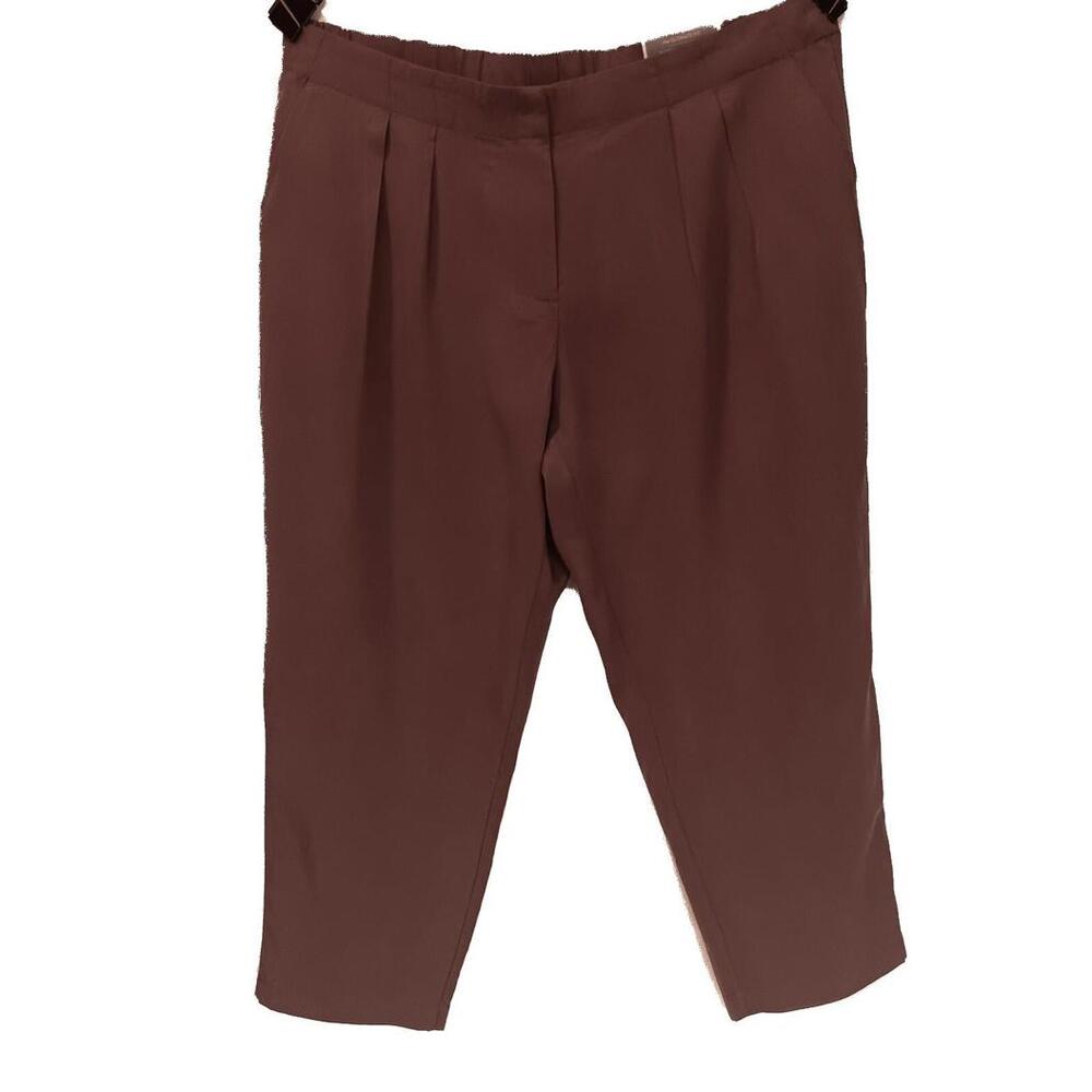 Chico's Women's Brevity Brown Soft Tencel Skimmer Cropped Pants, Sz. 3(Lg)